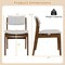 Grey & Brown Upholstered Dining Chairs Set of 2 – Rubber Wood Frame, Padded Linen Seat, 330-lb Capacity